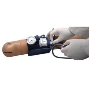 Simulador S415 para práctica de medición de presión arterial y evaluación cardiovascular.