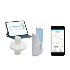 AIOCare Patient Jaeger equipo de espirometría domiciliaria y monitoreo respiratorio de función pulmonar en pacientes.