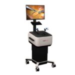 Simulador Lap Mentor para práctica avanzada de cirugía laparoscópica y procedimientos mínimamente invasivos.