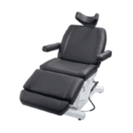 Silla de tratamiento con apoyo cervical para TMS, diseñada para procedimientos de estimulación magnética transcraneal en pacientes neurológicos o psiquiátricos.