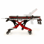 Camilla de transporte eléctrica INIX para emergencias, facilitando traslado seguro y cómodo de pacientes en ambulancias y rescates.