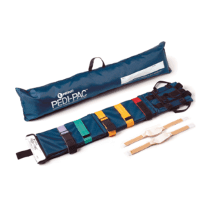 Inmovilizador pediátrico PEDIPAC para emergencias, asegurando la inmovilización y protección de niños durante traslados críticos.